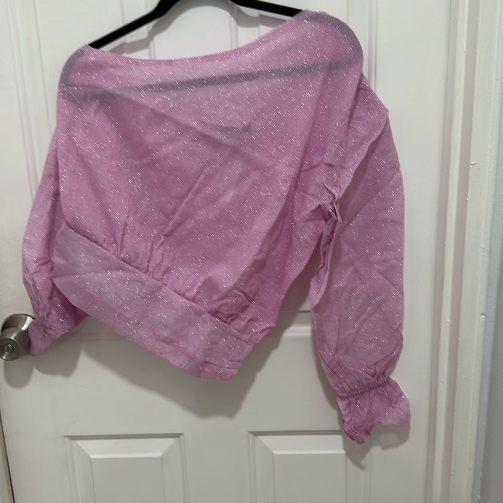 NWT NY&C Glitter Sheer Top